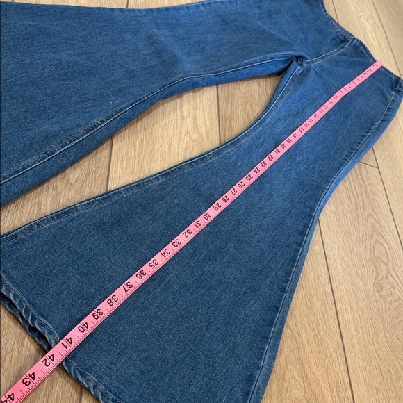 Forever 21 Pull On Super Flare Jeans Size M|Retro 70s vintage hippie denim - Picture 6 of 9